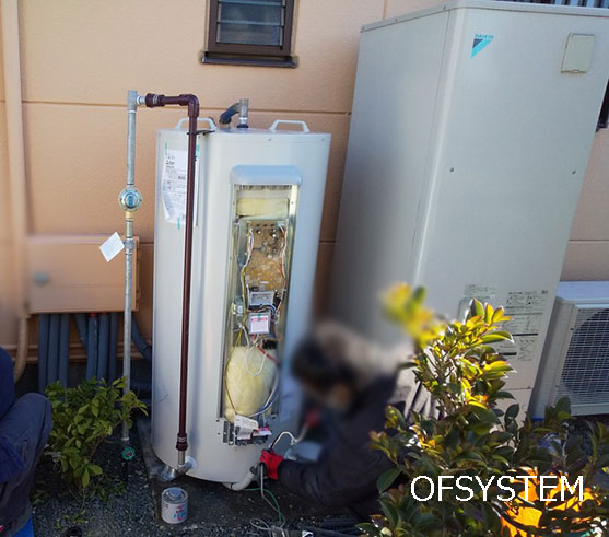 設置から17年目の電気温水器交換工事