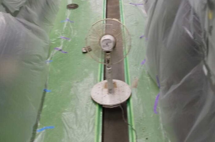 乾燥には扇風機が活躍