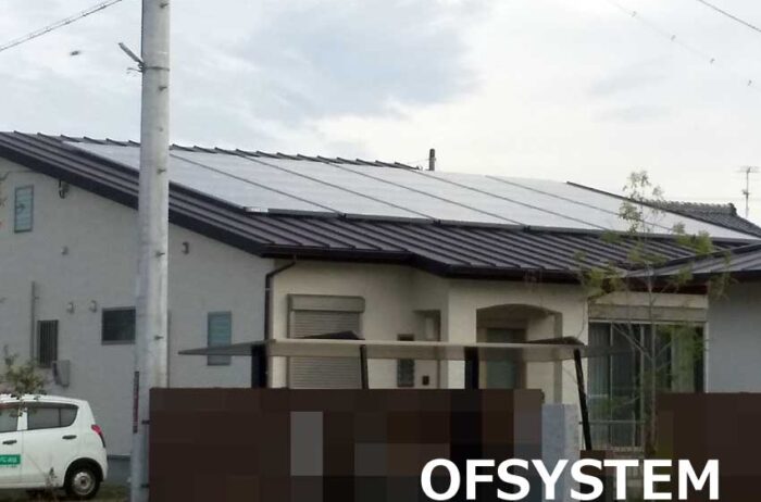 太陽電池9.9ｋｗ、圧巻の屋根